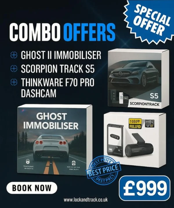 Combo: Ghost Immobiliser + ScorpionTrack S5 + Thinkware F70 PRO Dash Cam