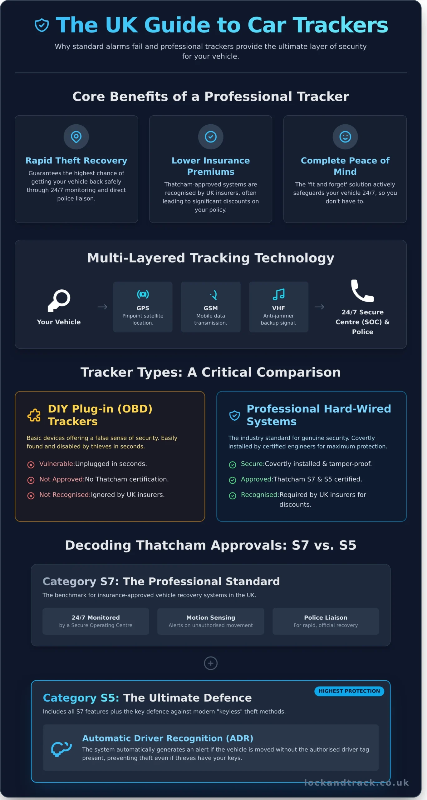 Car Tracker: The Ultimate UK Guide to Vehicle Security & Recovery - Infographic