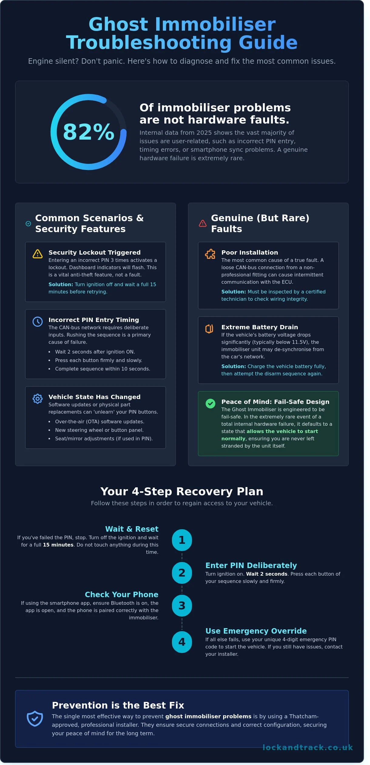 Ghost Immobiliser Problems Troubleshooting Your Vehicle Security in 2026 Infographic Ghost Immobiliser Problems: Troubleshooting Your Vehicle Security in 2026 - Infographic