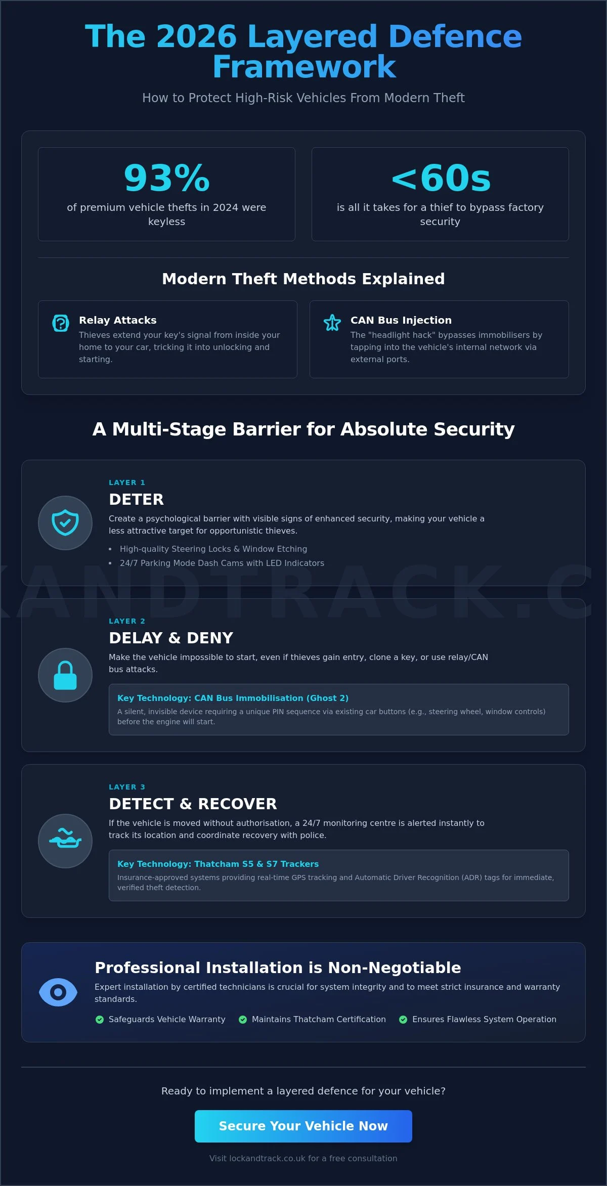 Car Security for High-Risk Vehicles: The 2026 Layered Defence Guide - Infographic