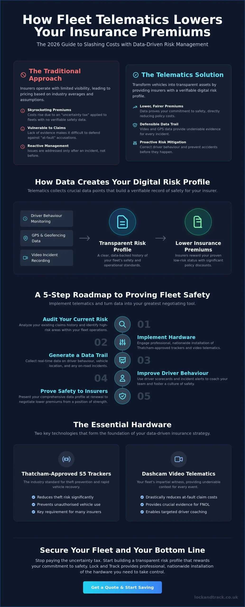 How Fleet Telematics Can Lower Insurance: The 2026 Guide for UK Businesses - Infographic