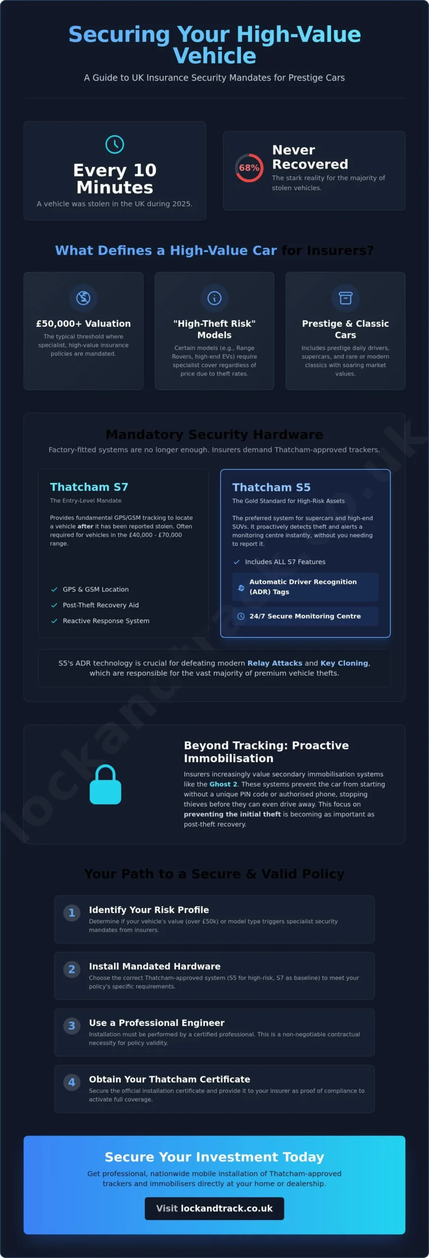 Insurance Requirements for High Value Cars: The 2026 Security Guide - Infographic