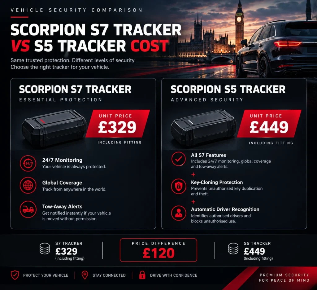 Scorpian S7 Tracker vs S5 Tracker Cost